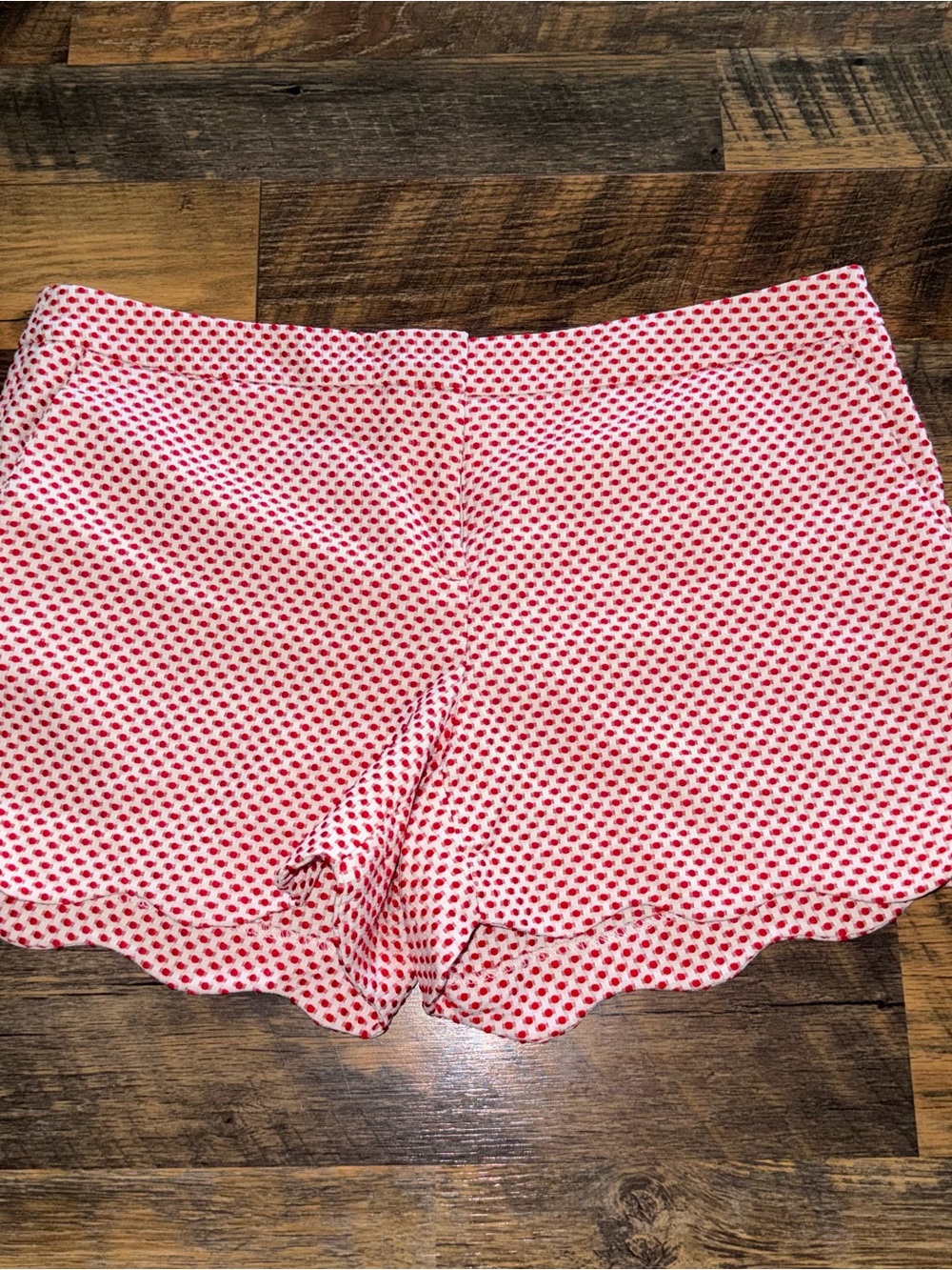 Lila Rose White Shorts with Red Polka Dot Print